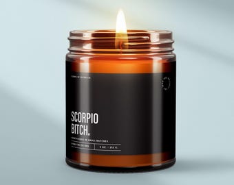 Scorpio Bitch Candle Funny Scorpio Gifts - Funny Zodiac Sign Candles Birthday Gift For Her - Astrology Candles Unique Gifts For Her - SS73