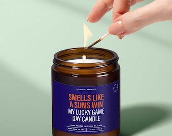 Smells Like a Suns Win Candle, Phoenix Suns Fan Gift, Game Day Candle, Basketball Candles, Home Gifts, Watch Party Decor, Gift For Him,SS246