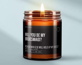 Velas divertidas para pedir matrimonio: el mejor regalo para damas de honor - Vela de cera de soja "¿Quieres ser mi dama de honor?" Regalos únicos para bodas o decoración para despedidas de soltera - SS50