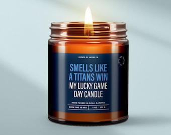 Titans Win Candle, Lucky Football Soy Wax Candle, Tennessee Game Day Gifts for Dad, Small Gift For Guys, Scented Candles, Sport Gifts, SS208