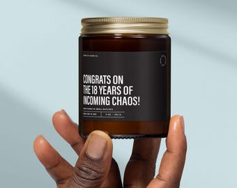 Congrats on the Next 18 Years of Chaos Candle - Funny Pregnancy Candle - New Mom Parenting Soy Wax Candle - Mothers Day Gift | SS15