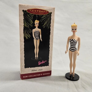 First in Series   Hallmark Keepsake Barbie Debut 1959 Ornament.  New Collector Series #1.  Dated 1994   Free Shipping!!