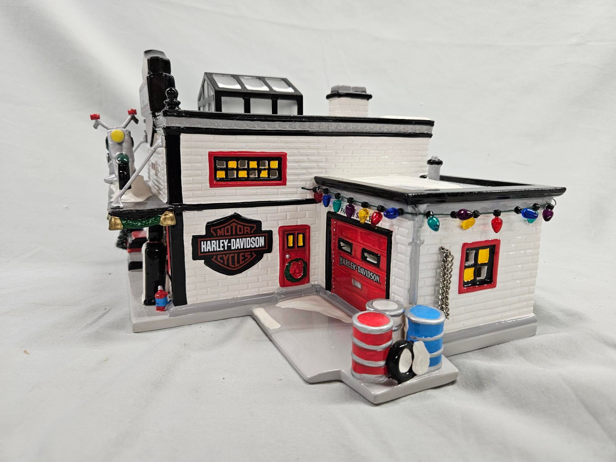 Dept 56 Snow Village Harley Davidson Motorcycle Shop | #136948541