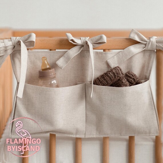 Linen Bed Pocket Bedside Pocket for Canopy Bed Linen Nursery Crib Organizer Bedside Storage Bag Custom Pocket Storage Gifts for Baby Etsy