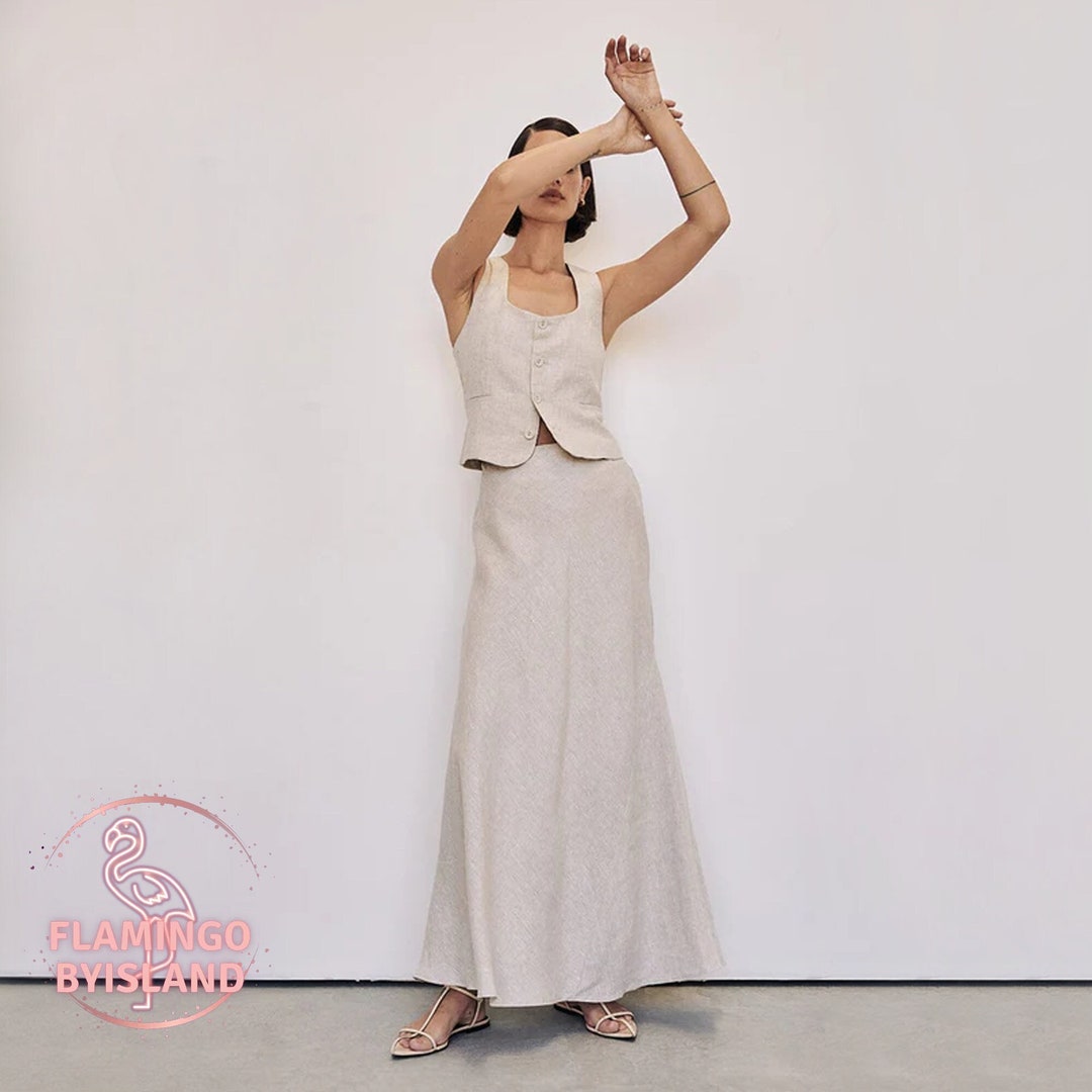 Sahara Linen Crop Top & Skirt Set