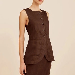 Pure Linen Vest Skirt main image 0