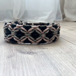 Dog collar &quot;Diamond&quot; Personalized | Create your individual paracord collar for dogs | Click closure or Biothane adapter