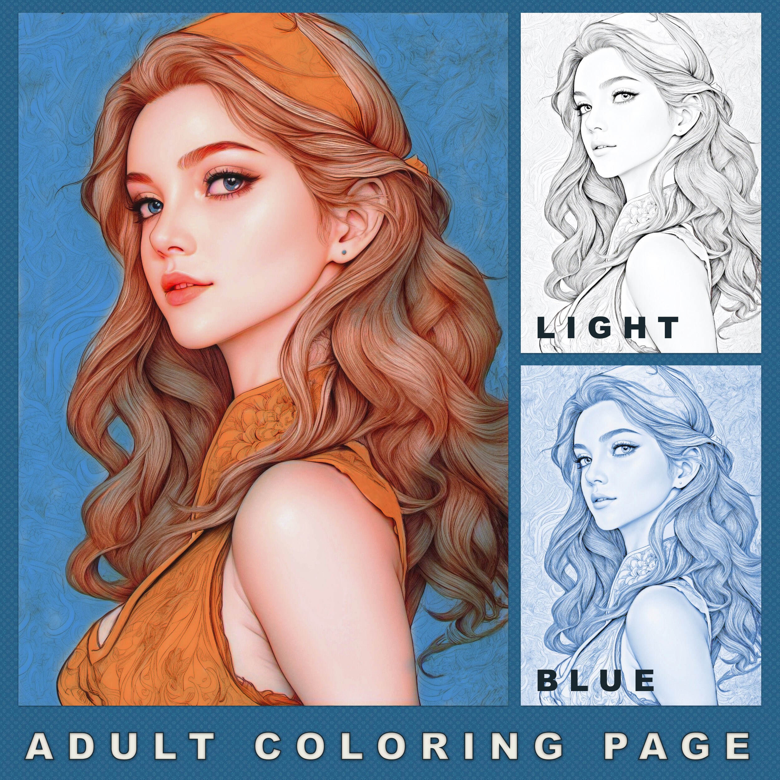 Beautiful Woman Adult Colouring Book Page Etsy