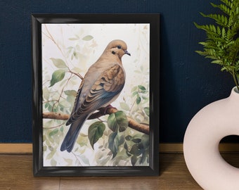 Mourning Dove Bird Art Print, Bird Painting, Bird Wall Art, Bird Watercolor, Bird Wall Hanging, Bird Artwork, Bird Print, Bird Décor