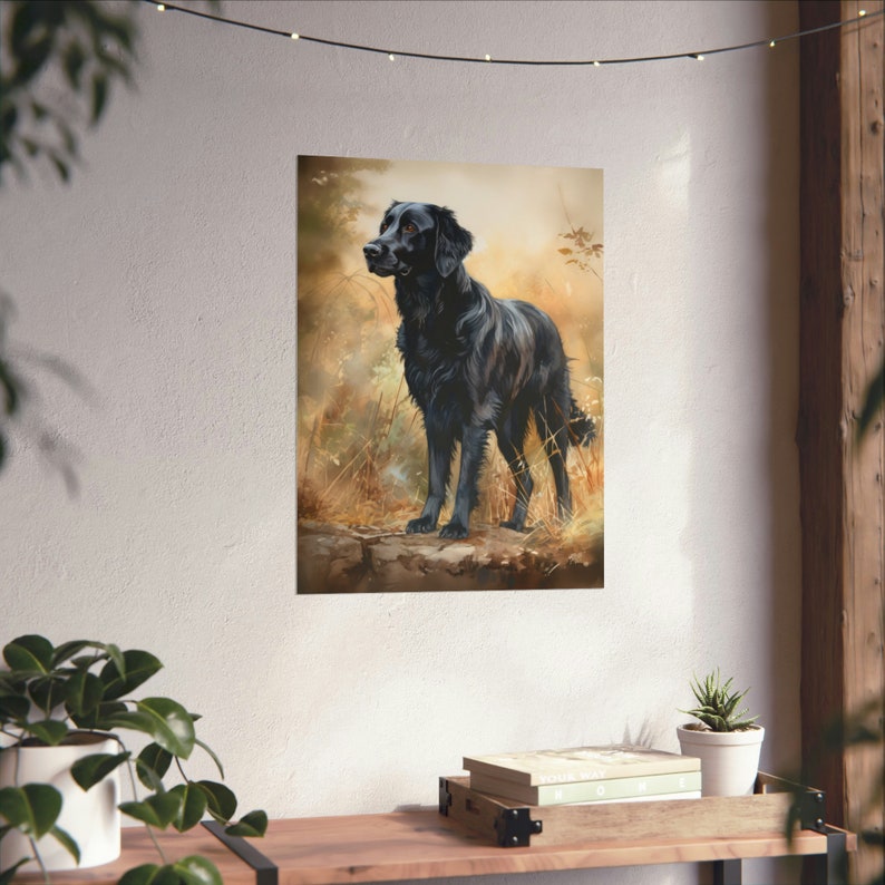 Flat Coated Retriever Dog Art Print Dog Wall Art Animal Art - Etsy