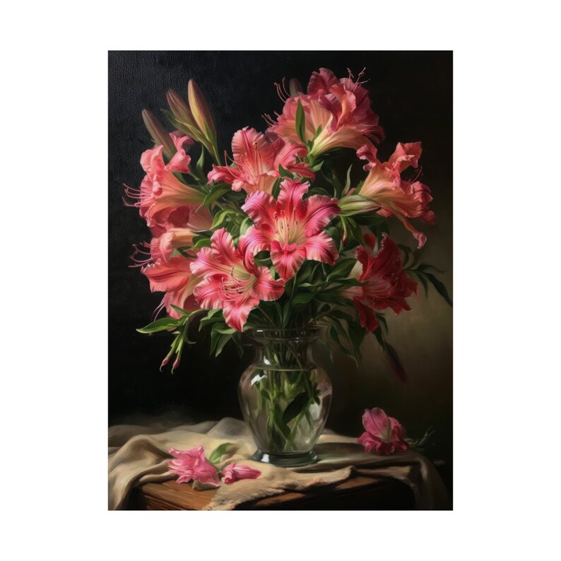 Peruvian Lily Flower Art Print, Flower Painting, Flower Décor, Floral