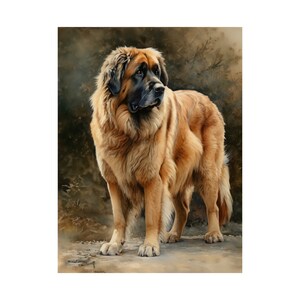 Stampa artistica del cane Leonberger, stampa artistica da parete con cane, stampa artistica con animali, poster con animali, regalo per gli amanti dei cani, stampa artistica da parete con animali colorati, fantastica arte con cani