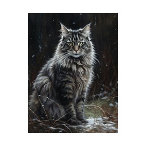 Norwegische Waldkatze, Art Print, Katzen Wandbild, Katzen Zeichnung, Tier Malerei, Tier Wanddeko, Feline Wandkunst, Geschenk Katzenliebhaber, Katze Poster