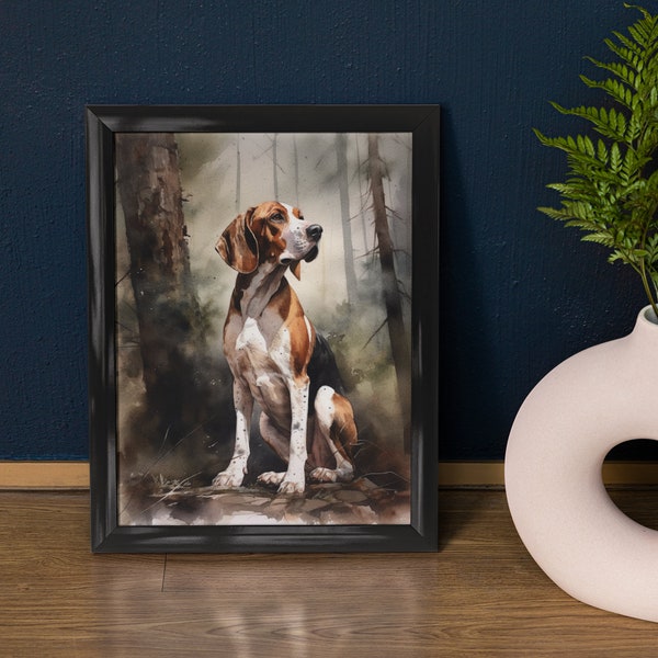 Treeing Walker Coonhound Dog Art Print, Dog Wall Art, Animal Art Print, Animal Art Poster, Dog Lover Gift, Colorful Animal Wall Art