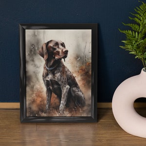 German Shorthaired Pointer Dog Art Print, Dog Wall Art, Animal Art Print, Animal Art Poster, Dog Lover Gift, Colorful Animal Wall Art