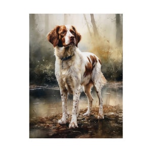 Impressão de arte de cachorro da Bretanha, arte de parede de cachorro, impressão de arte de animal, pôster de arte de animal, presente para amantes de cachorro, arte de parede de animal colorida, arte de cachorro legal