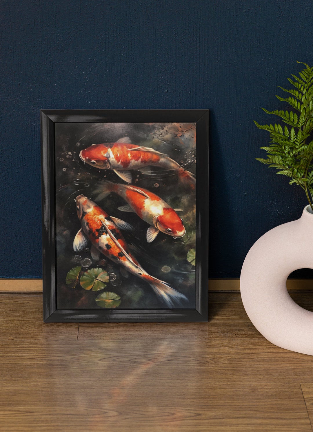 Koi Fish Art Print, Koi Pond Painting, Koi Wall Art, Koi Fish Painting