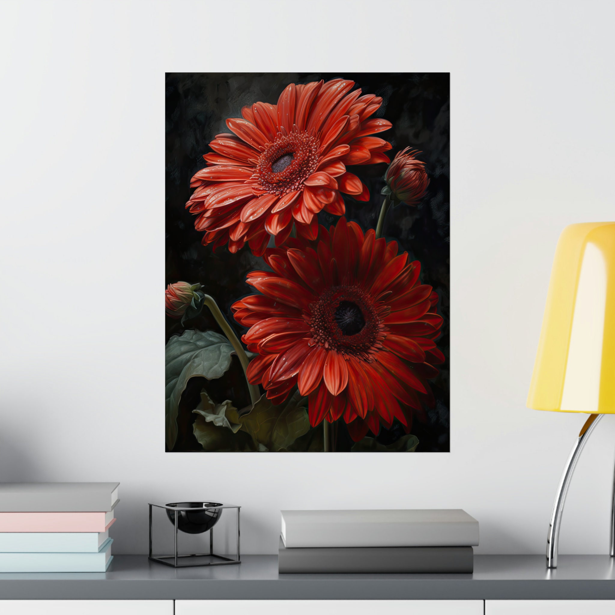 Gerbera Daisy Flower Art Print, Flower Painting, Flower Décor, Floral ...