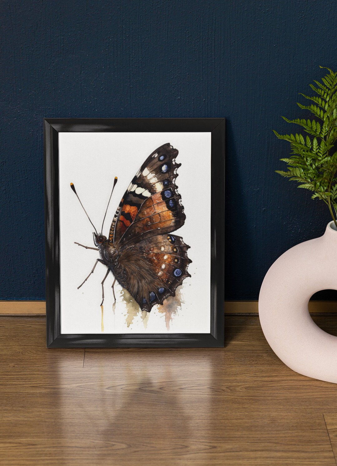 Mourning Cloak Butterfly Art Print, Butterfly Home Décor, Watercolor ...