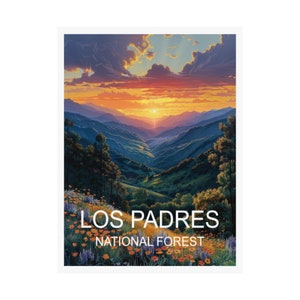 Los Padres National Forest Reiseplakat, Landschaft Plakatkunst, Reisekunst, Reisekunstplakat, Reisewandkunst, Reisekunstwerk, Kunstdruck