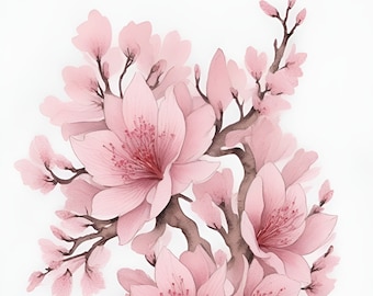 Intricate baroque sakura blossom