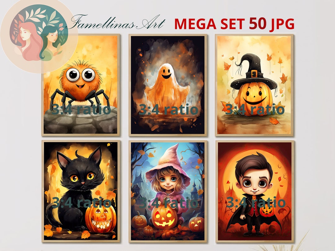 PRINTABLE Halloween 50 Mega Bundle Prints Collection - Etsy