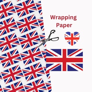 United Kingdom Flag Wrapping Paper Bold Union Jack Gift Wrap Perfect for British Themed Parties Birthdays and Patriotic Celebrations