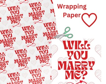 Will You Marry Me Wrapping Paper, Marry Me Gift Wrap, Unique Wrapping Paper