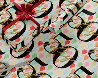 50th Birthday Wrapping Paper Milestone Gift Wrap