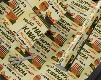 Kwanzaa Wrapping Paper Meaningful 7 Symbols Gift Wrap Kwanzaa Wrapping Paper Kwanzaa Holiday