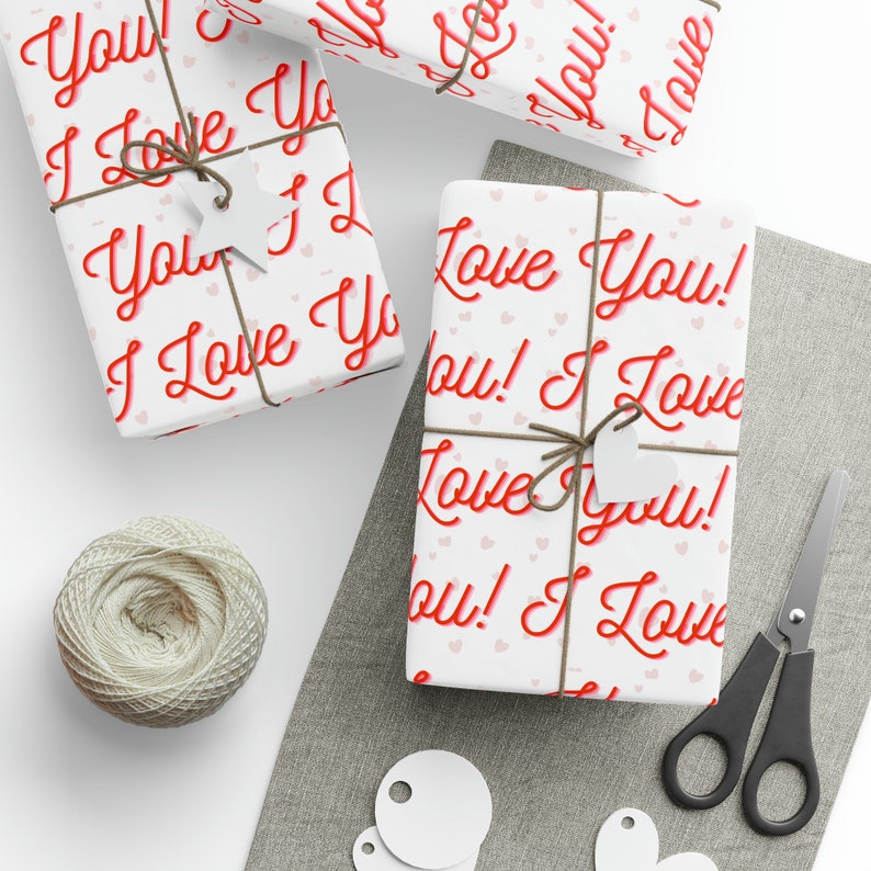 I Love You Wrapping Paper I Love You Gift Wrap Red Font Gift Wrap i-love-you-gift-wrap-heart-gift-wrap-paper-romantic-gift-etsy