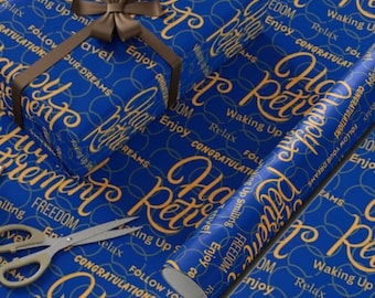Happy Retirement Wrapping Paper with Positive Quotes Gift Wrap