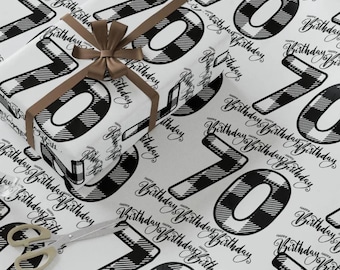 70Th Birthday Wrap, Elegant Gift with Custom Design