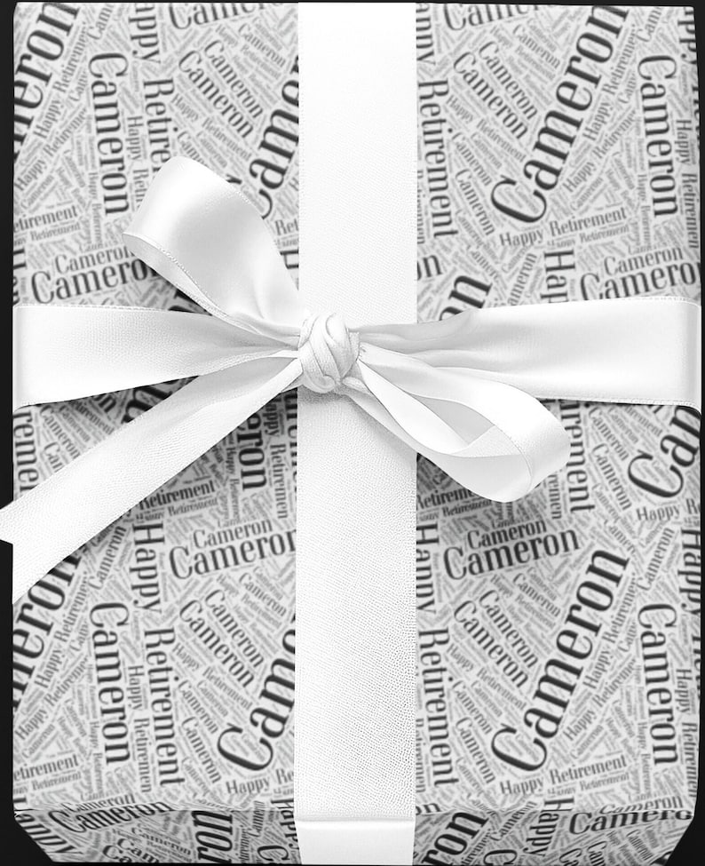 Personalized Retirement Wrapping Paper, Customized With Name Retirement