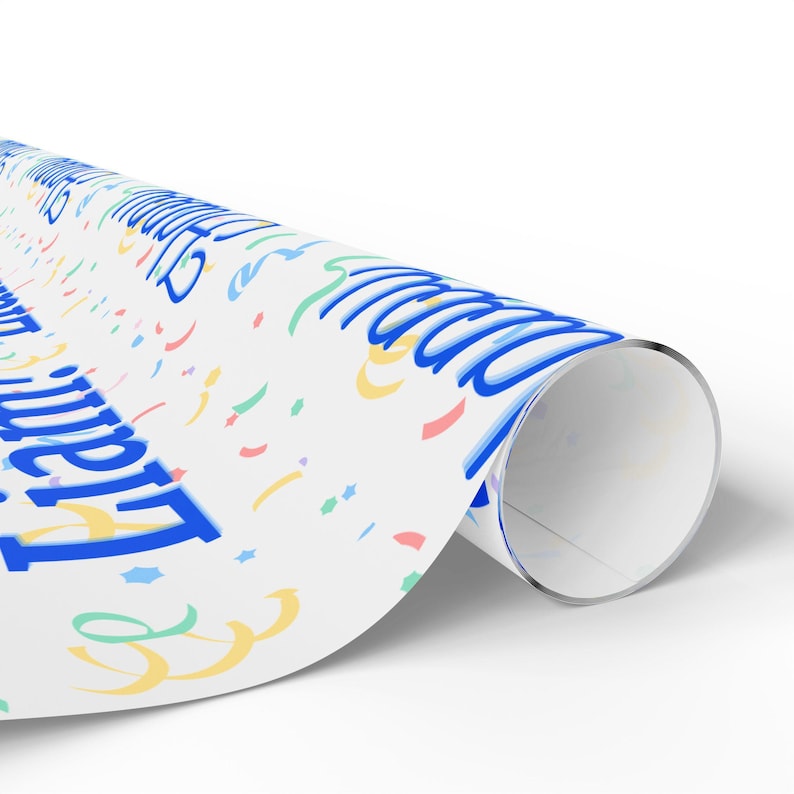 Custom Birthday Wrapping Paper with Liam's Name, 90 GSM Gloss Finish image 3
