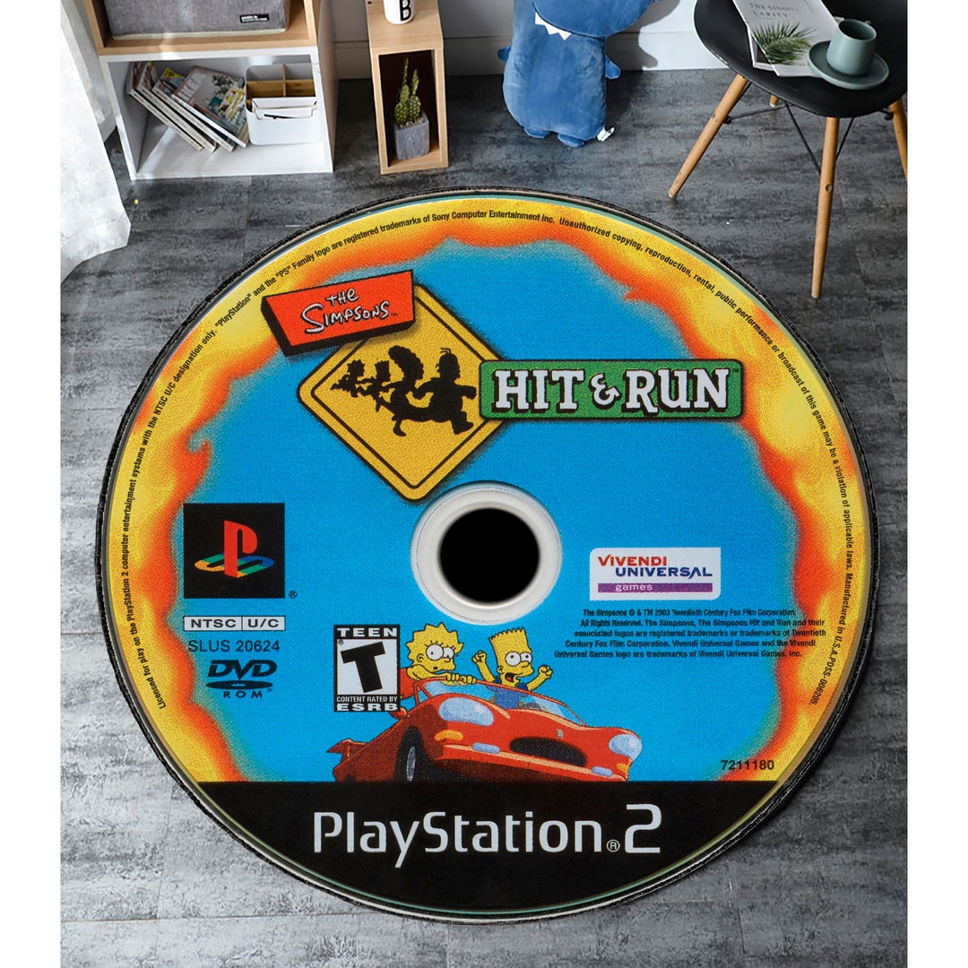 Cd Game Rug Video Game Hit Run Rug, Gaming Round Rug, Popular Game Carpet, CD ...