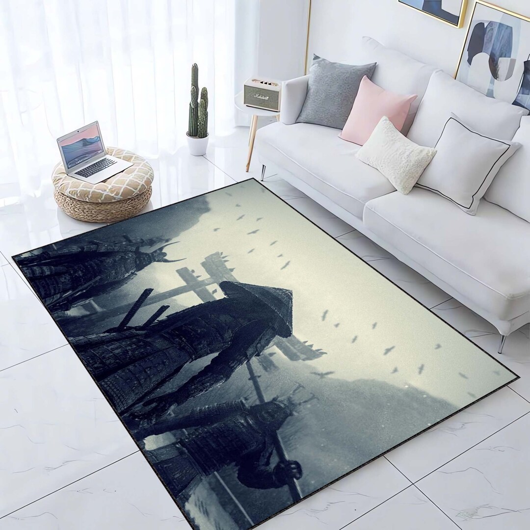 Samurai Fight Scene Rug, Samurai Decor Rug - Etsy