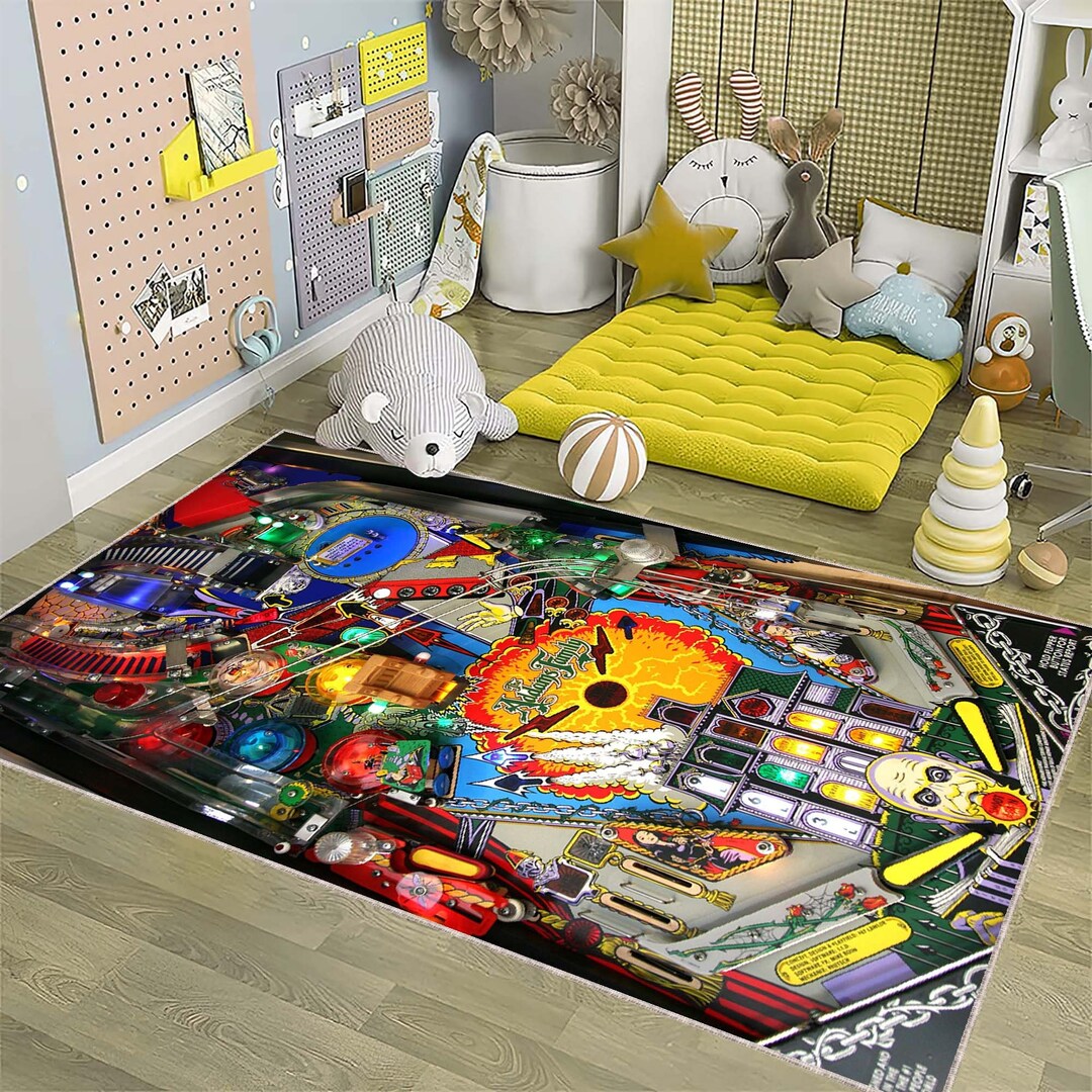 Pinball Playfield Rugs, Pinball Rug, Pinball Decor, Game Room Rug