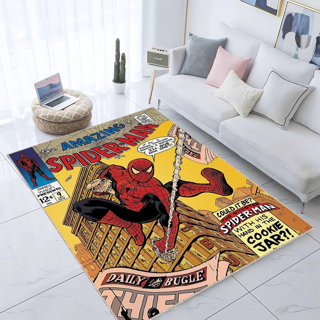 Spiderman Rug, Cartoon Rug, Boyroom Rug, Children Rugs, Gift for Him ...