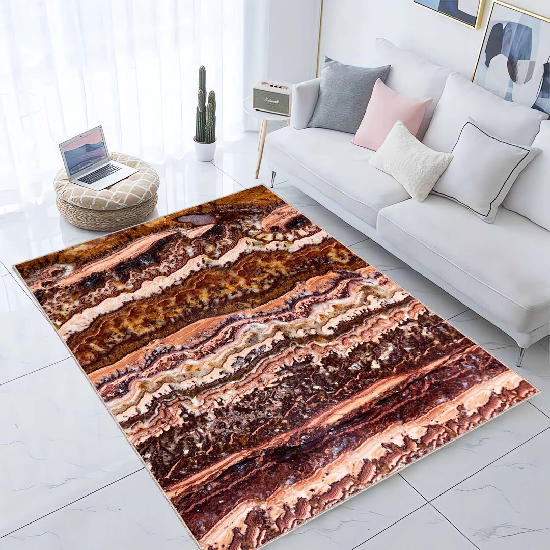 Visionnaire Rug Colorful Natural Mineral Agate Decoration Patterned Rug - Etsy