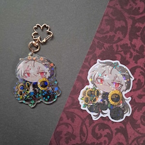 RESTOCKED! A Date with Death Grim Starry Holo Sticker and Keychain