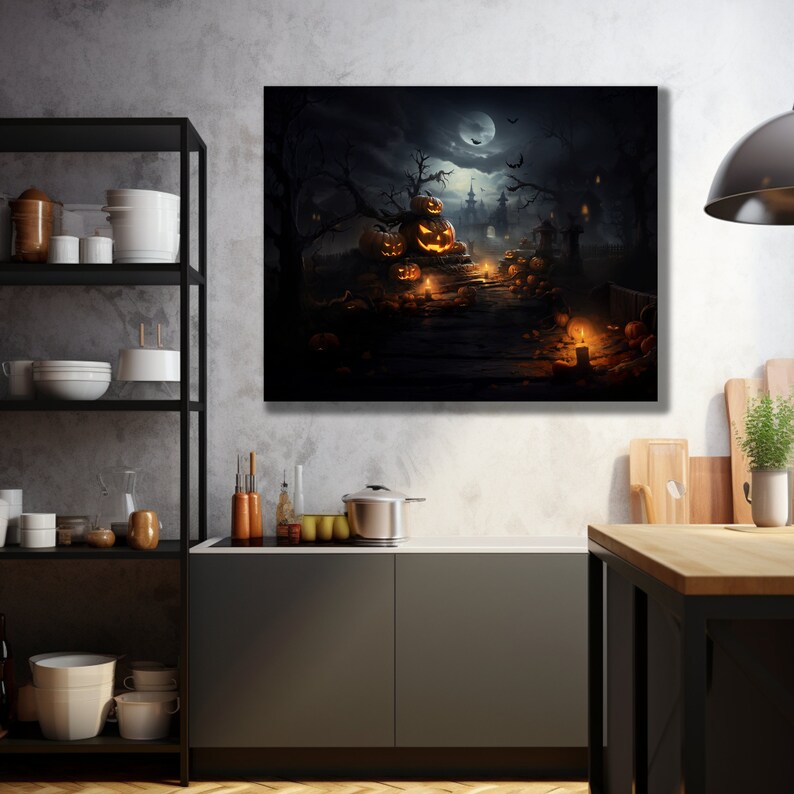 Creepy Halloween Wall Art Printables Digital Files for Easy - Etsy