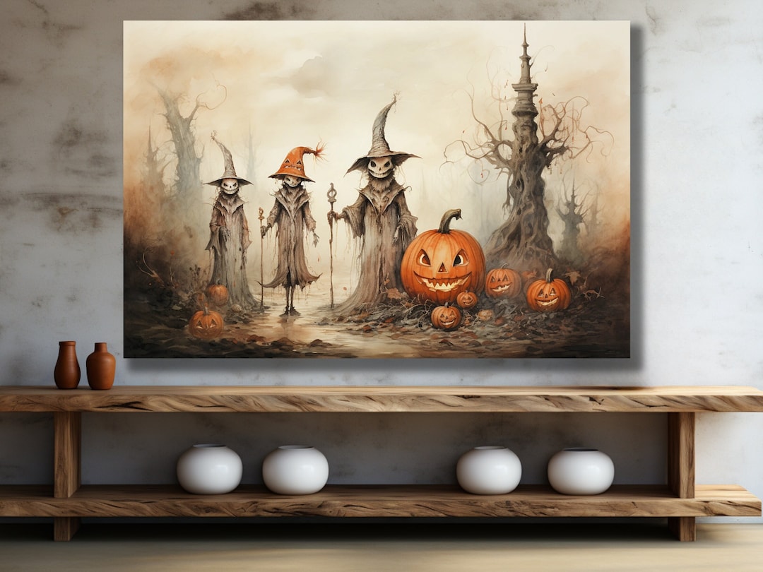 Vintage Halloween Wall Art & Wall Decor Spooky Halloween Art Etsy
