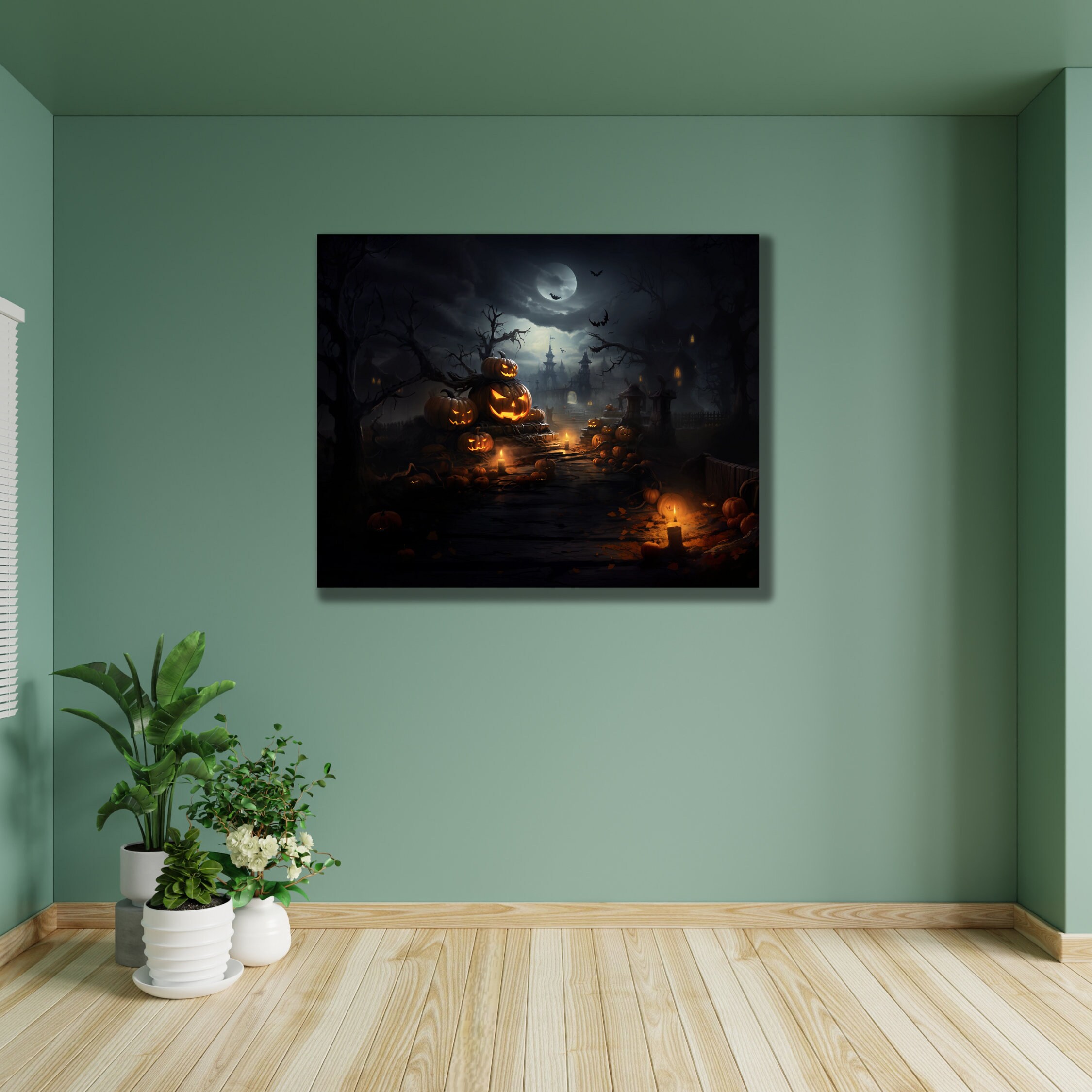 Creepy Halloween Wall Art Printables Digital Files for Easy - Etsy
