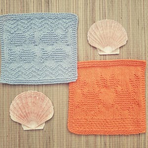 PDF Knitting Patterns for Crabs & Fish; Easy Knit, Versatile Cloths for Blanket, Dishcloth, Face Cloth or Washcloth, Beach and Seaside knit