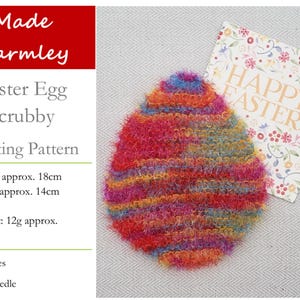 PDF Knitting Pattern for Easter Egg Cleaning Scrubby; Quick, Easy & Fun Dishcloth to Knit;  Pot Scrubber Knit project