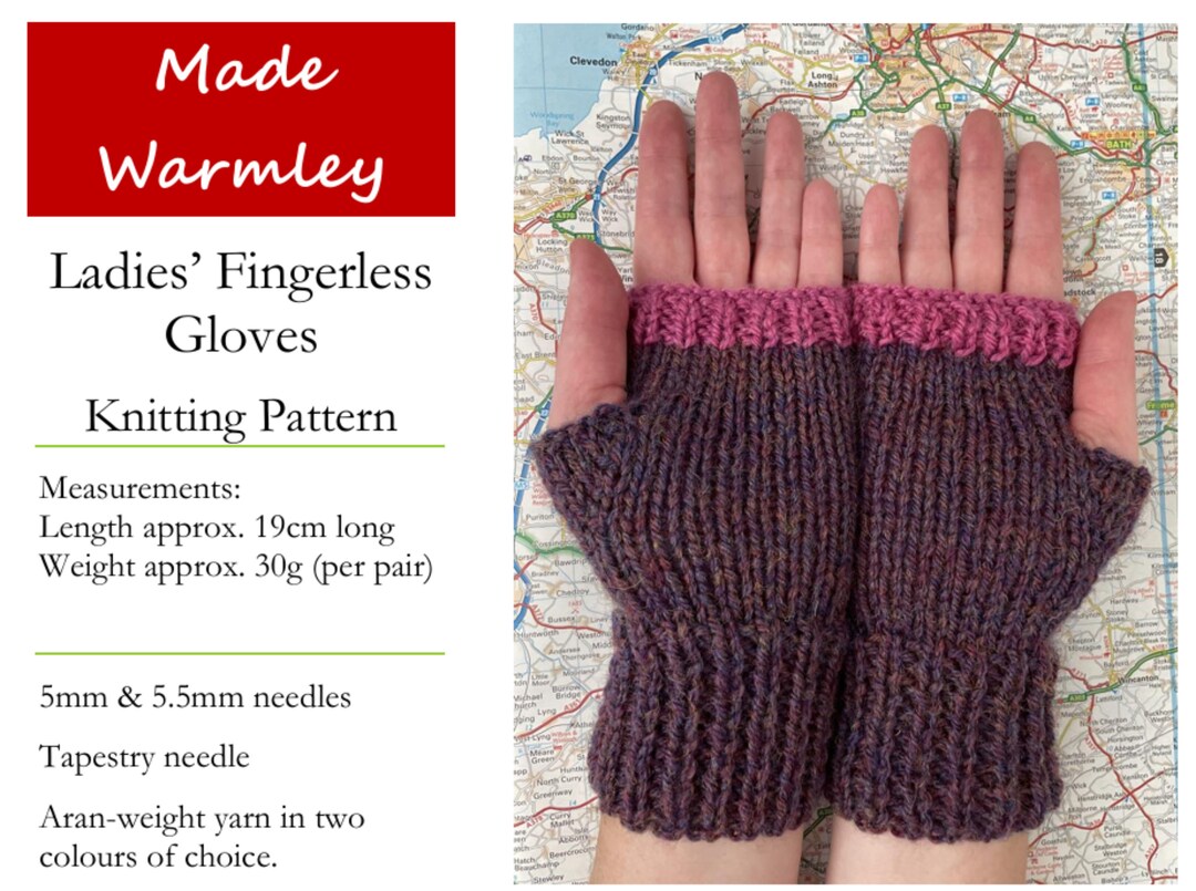 PDF Strickanleitung von fingerlose Handschuhe; Einfach, schnell, einfach,  gemtlich stricken; 5*Bewertungen - Etsy.de