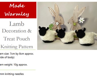 PDF Knitting Pattern for Easter Lamb Decoration & Creme Egg Cover