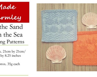 PDF Knitting Patterns for Crabs & Fish; Easy Knit, Versatile Cloths for Blanket, Dishcloth, Face Cloth or Washcloth, Beach and Seaside knit