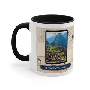 Vintage-inspired Machu Picchu Accent Mug with Historical Charm/ Timeless 7 Wonders Accent Mug: A Tribute To History